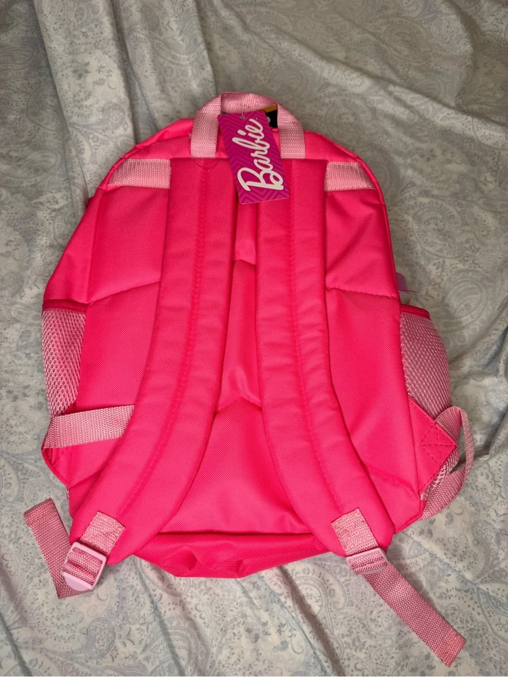 Barbie Hot Pink 5 piece Backpack Set- Matching Pouch, Lunch Bag, Bottle, Clip